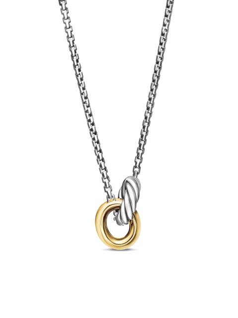 DAVID YURMAN Women's Petite Cable Linked Necklace in Sterling Silver with 14K Yellow Gold, 15MM - Silver