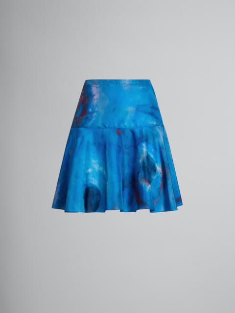 SILK FLOUNCE SKIRT WITH BUCHI BLU PRINT