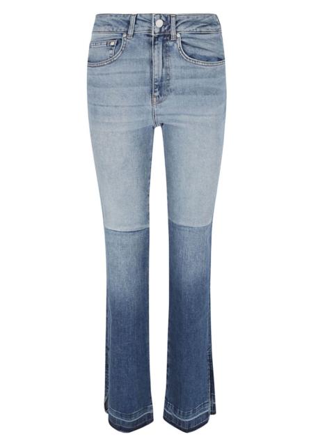 AG Jeans logo-patch two-tone straight-leg jeans