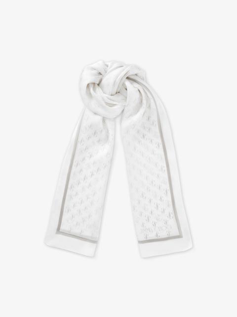 JIMMY CHOO Doris
Latte Silk Stole with Printed JC Monogram
