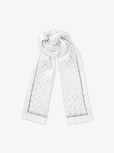 JIMMY CHOO Doris
Latte Silk Stole with Printed JC Monogram