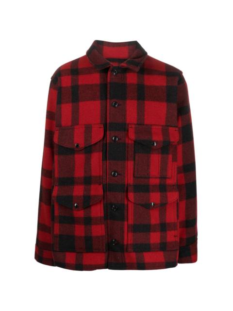 Mackinaw plaid wool shirt jacket