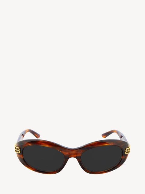BALENCIAGA Casino Round Sunglasses in Brown Havana