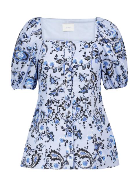 Erdem Inez floral cotton poplin top
