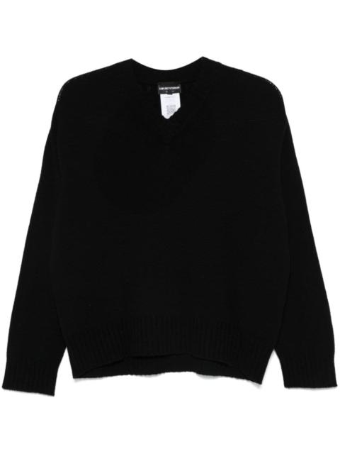 EMPORIO ARMANI virgin wool V-neck sweater