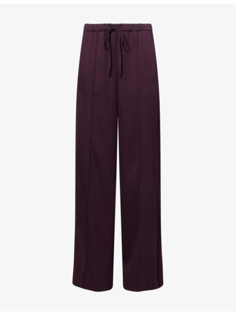 Vince Drawstring Wide-Leg Satin Trousers