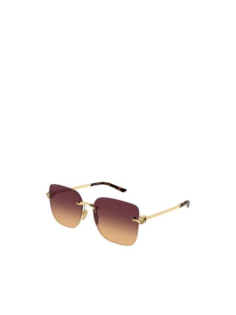 GUCCI logo-detail square-frame sunglasses