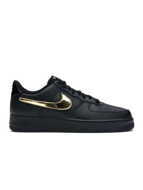 Nike Air Force 1 Black Metallic Gold Removable Swoosh Pack