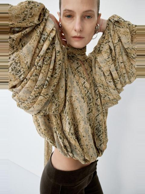 De La Vali SOLANA TOP IN SERPIENTE YELLOW CHIFFON