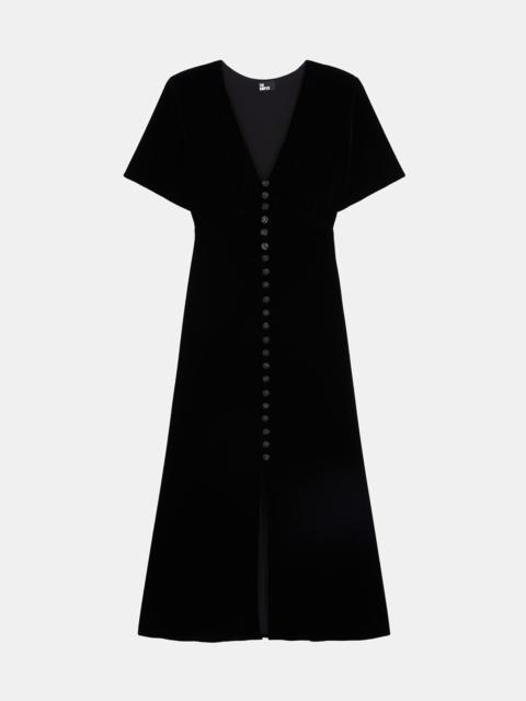 The Kooples LONG BLACK VELVET DRESS