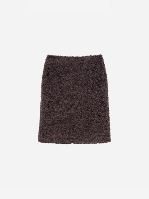 MSGM Faux shearling midi skirt