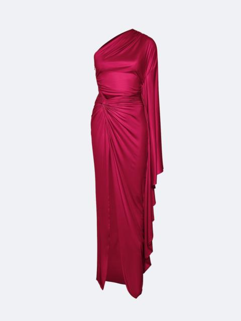 Coated Jersey One Shoulder Gown