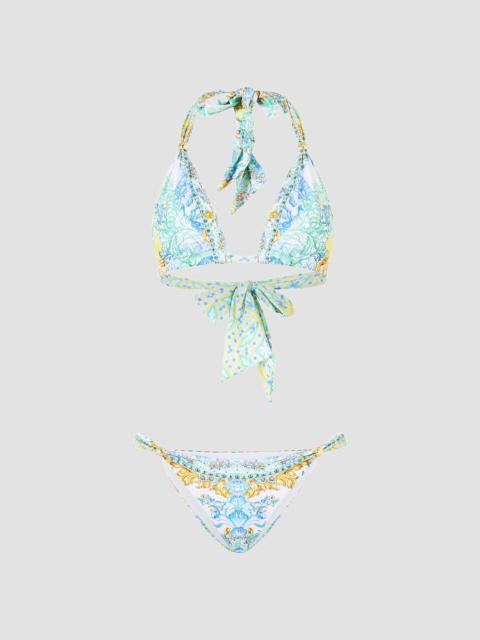 CAMILLA Women's Printed Triangle Bikini - Dial Up The Tiles