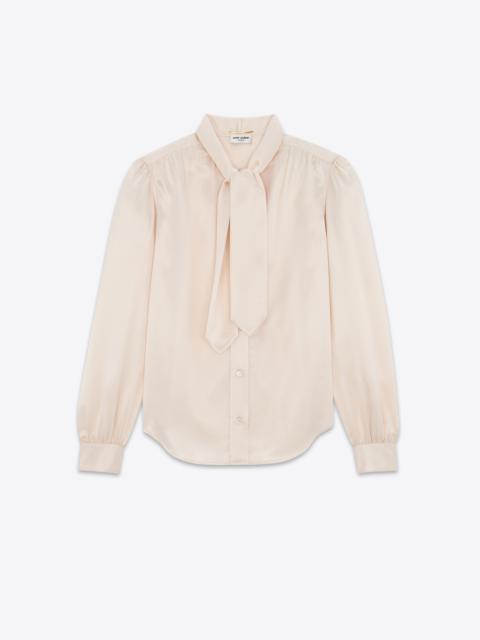 SAINT LAURENT lavallière-neck blouse in silk satin