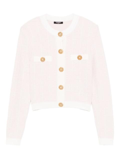 light tweed button cardigan