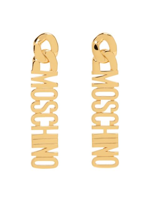 Gold Logo Lettering Pendant Earrings