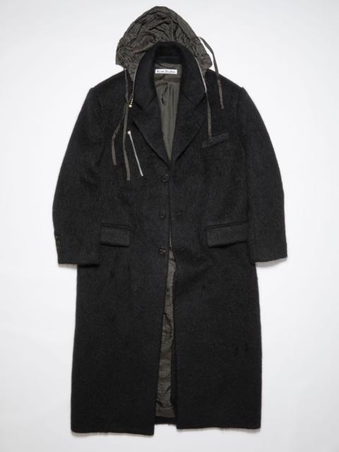 Acne Studios Single-breasted hooded coat - Black