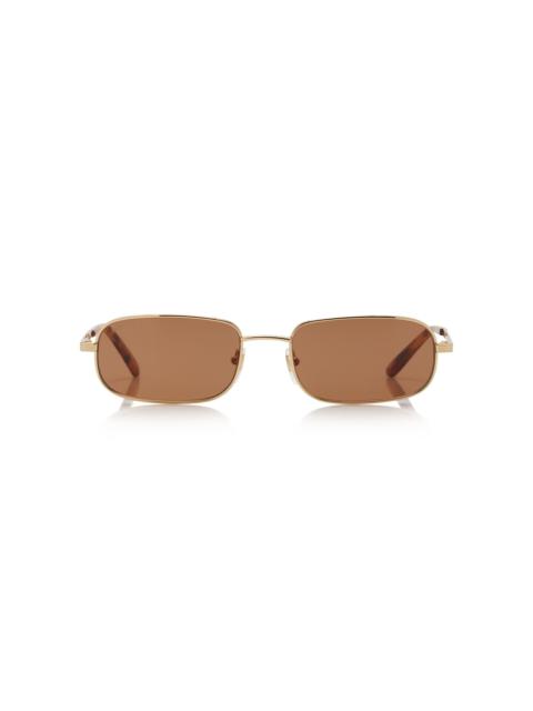 Slim Square-Frame Metal Sunglasses brown