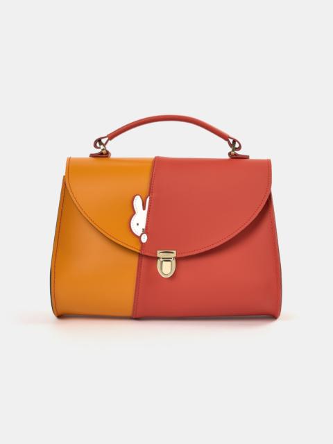 Cambridge Satchel The Hiding Miffy Poppy - Carrot Orange, Windsor Tan & Brilliant White