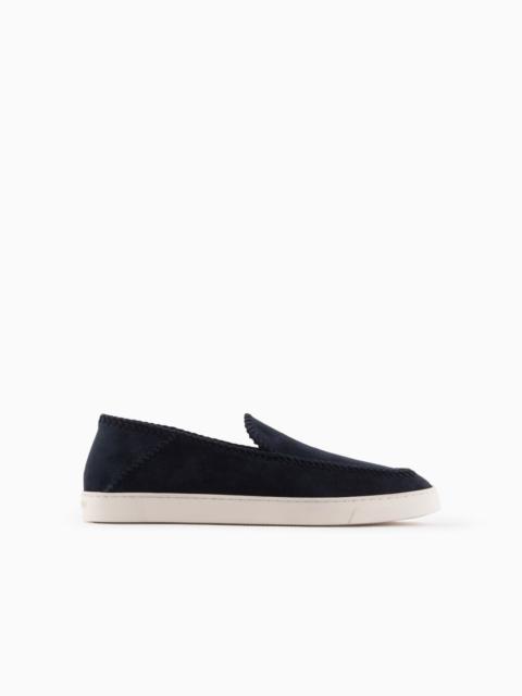 GIORGIO ARMANI Galleria 3 suede slip-ons