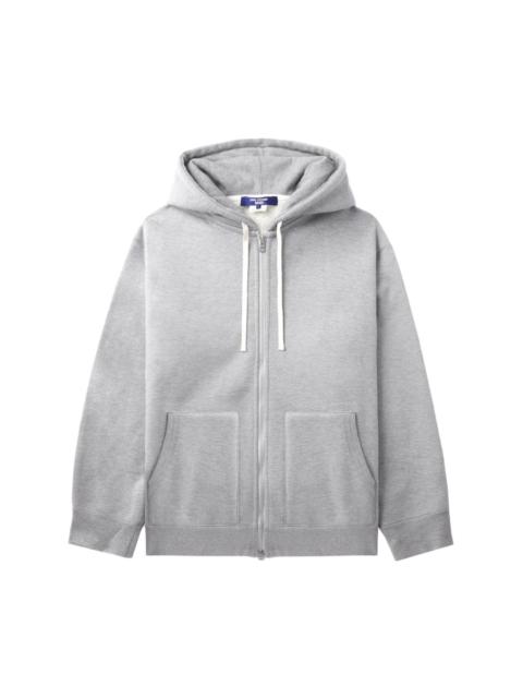 zipped drawstring hoodie