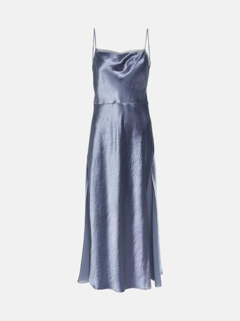 Vince Satin and organza slip dress