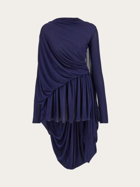 FERRAGAMO ASYMMETRIC DRAPE DRESS