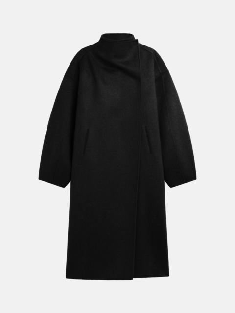 The Frankie Shop Leroy Funnel Neck Wool Coat - Black