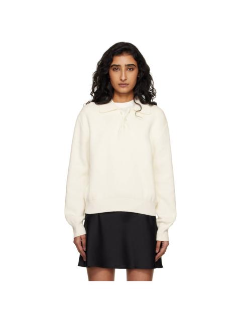 Dunst Off-White Cashmere Collared Polo