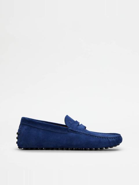 Tod's GOMMINO DRIVING SHOES IN SUEDE - BLUE