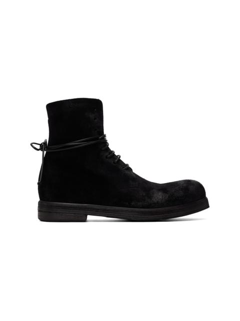 Marsèll Black Zucca Zeppa Leather Combat Boots