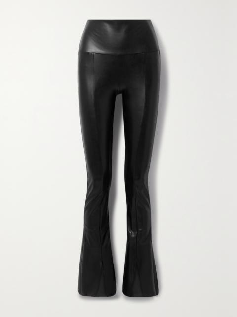 NORMA KAMALI Spat Vegan Leather Flared Leggings