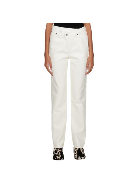 AGOLDE White Criss Cross Leather Pants