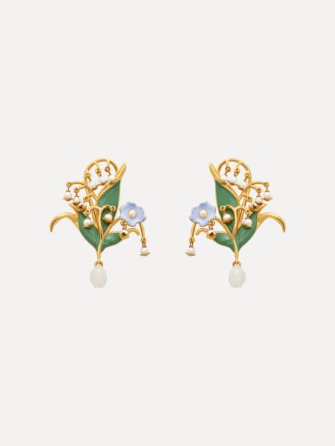 Oscar de la Renta LILY OF THE VALLEY CLIP-ON EARRINGS