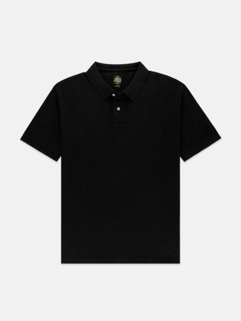 J. PRESS BLACK COTTON PIQUE POLO - CLASSIC FIT