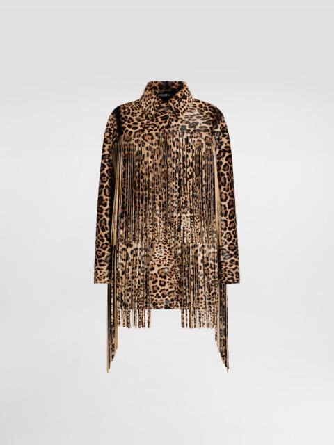 Dolce & Gabbana Leopard-print fringed jacket
