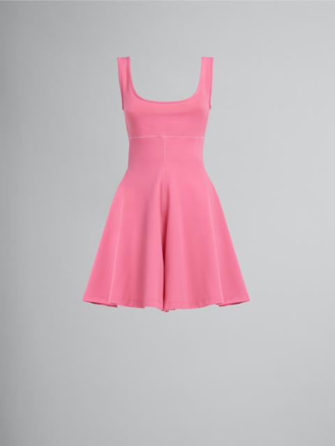 SHORT DRESS IN PINK STRETCH FABRIC