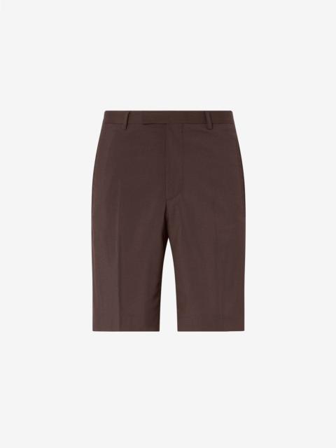 CORNELIANI Brown wool and silk bermuda shorts