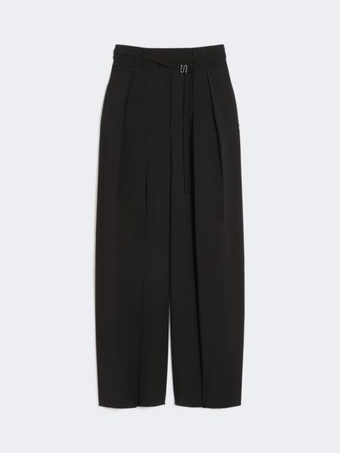 Sportmax Wide-fit stretch wool trousers - BLACK