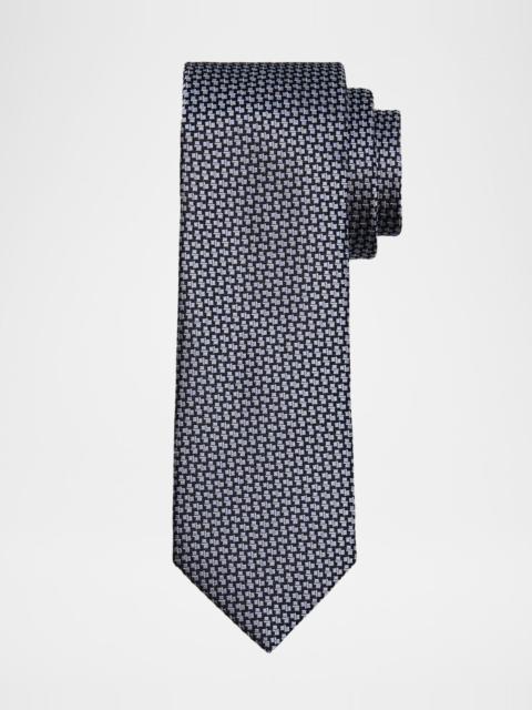 Canali Men's Tonal Geometric Jacquard Silk Tie