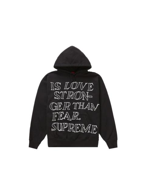 Supreme 최고 Stronger Fear 후드 스웨터 '블랙 이름 *