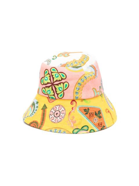 ALÉMAIS Pinball linen bucket hat