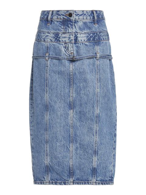 JACQUEMUS De Nimes Criollo Denim Midi Skirt light wash