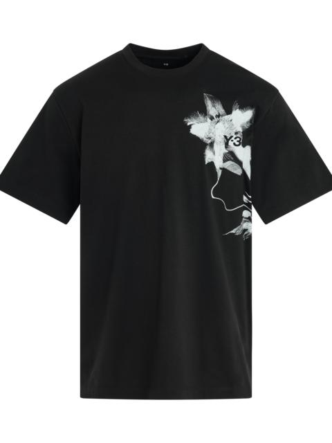 Y-3 Flower Graphic T-Shirt in Black
