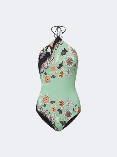 Roberto Cavalli Floral halterneck swimsuit