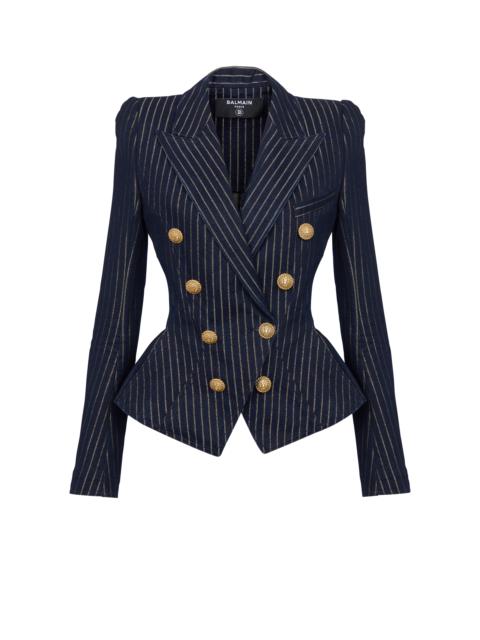 Balmain Denim jacket with lurex stripes