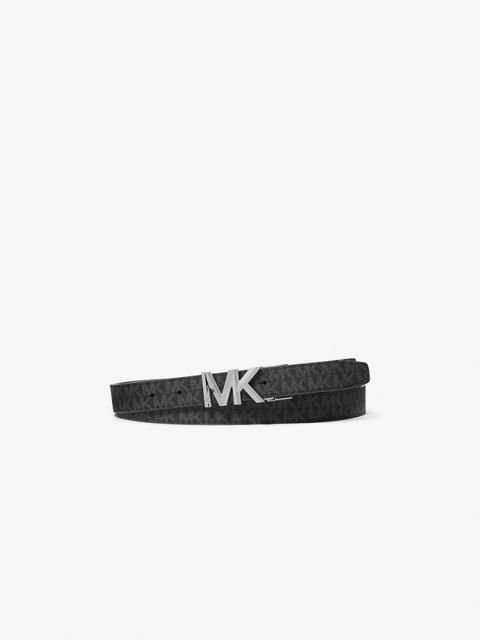 MICHAEL KORS Reversible Signature Logo and Leather Belt