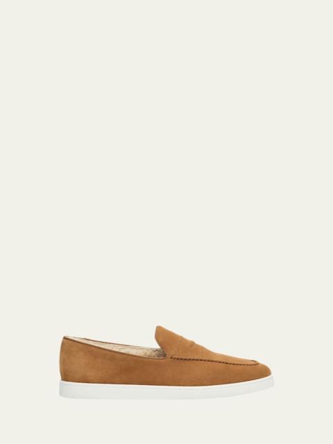 Church's Men's Pebbles Shearling-Lined Suede Loafers