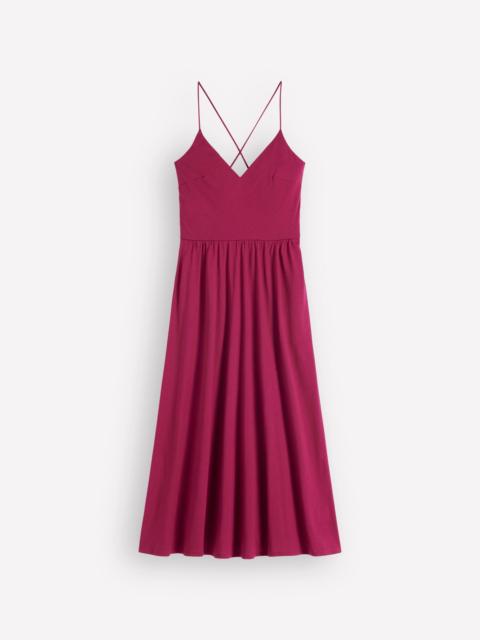 BODEN Cross Back Jersey Dress-Beet Red