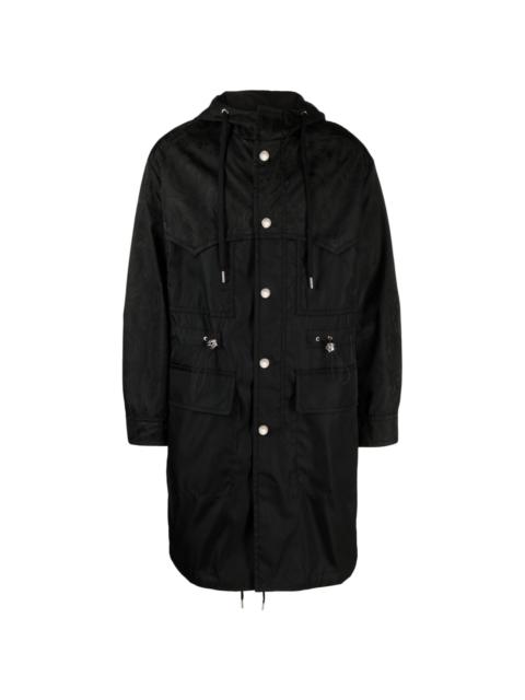 drawstring hooded parka coat